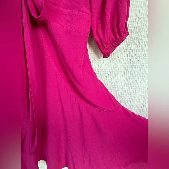 Farm Rio Allegris Fuscia Tie Front Flutter Dress SZ 8 NWT - Picture 7 of 10